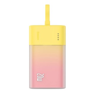 Powerbank Baseus Popsicle 5200mAh 20W z wbudowanym kablem Lightning (+ biały kabel Baseus Simple USB-C - USB-C 60W/20V/3A/30cm) 