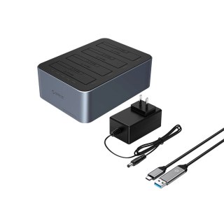 Stacja dokująca Orico 6646C3-C na 4 dyski z funkcją klonowania offline 2,5"/3,5" SATA HDD/SSD - szara