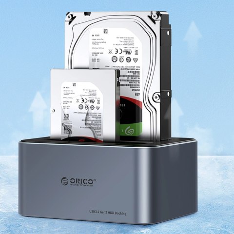 Stacja dokująca Orico 6656C3-C na 5 dysków z funkcją klonowania offline 2,5"/3,5" SATA HDD/SSD - szara