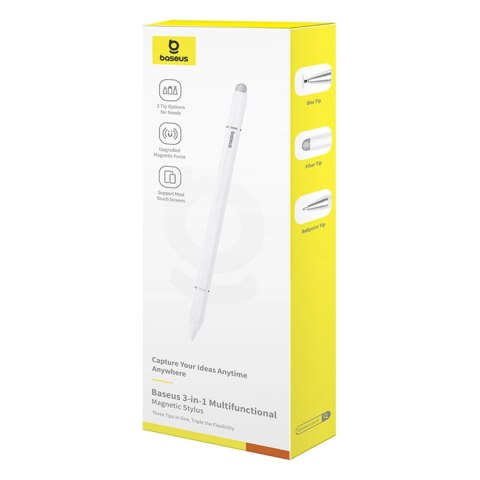 Stylus Baseus Smooth Writing III 3w1 rysik pasywny - wersja magnetyczna - biały Stylus Baseus Smooth Writing III 3w1 rysik pasywny - wersja magnetyczna - biały