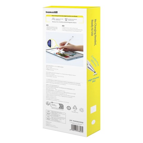 Stylus Baseus Smooth Writing III 3w1 rysik pasywny - wersja magnetyczna - biały Stylus Baseus Smooth Writing III 3w1 rysik pasywny - wersja magnetyczna - biały