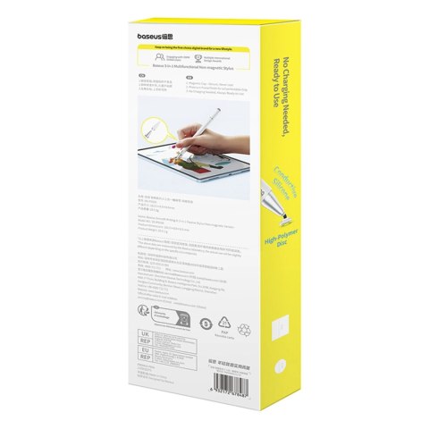 Stylus Baseus Smooth Writing III 3w1 rysik pasywny - wersja niemagnetyczna - biały Stylus Baseus Smooth Writing III 3w1 rysik pasywny - wersja niemagnetyczna - biały