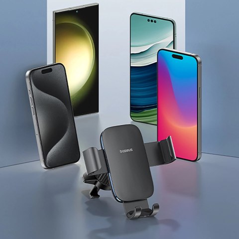 Uchwyt samochodowy Baseus Metal Age 3 na telefon, grawitacyjny, na kratkę nawiewu - czarny Uchwyt samochodowy Baseus Metal Age 3 na telefon, grawitacyjny, na kratkę nawiewu - czarny