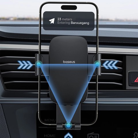 Uchwyt samochodowy Baseus Metal Age 3 na telefon, grawitacyjny, na kratkę nawiewu - czarny Uchwyt samochodowy Baseus Metal Age 3 na telefon, grawitacyjny, na kratkę nawiewu - czarny