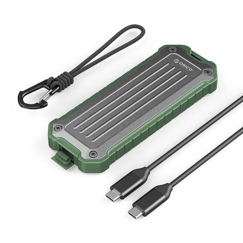 Wzmocniona kieszeń dyskowa Orico OTPX-G2 M.2 NVMe/SATA SSD USB-C 3.2 taktyczna - szaro-zielona Wzmocniona kieszeń dyskowa Orico OTPX-G2 M.2 NVMe/SATA SSD USB-C 3.2 taktyczna - szaro-zielona