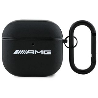 Etui AMG Leather White Logo na AirPods 4 - czarne / białe