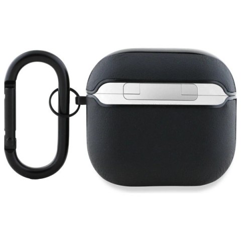 Etui AMG Leather White Logo na AirPods 4 - czarne / białe Etui AMG Leather White Logo na AirPods 4 - czarne / białe