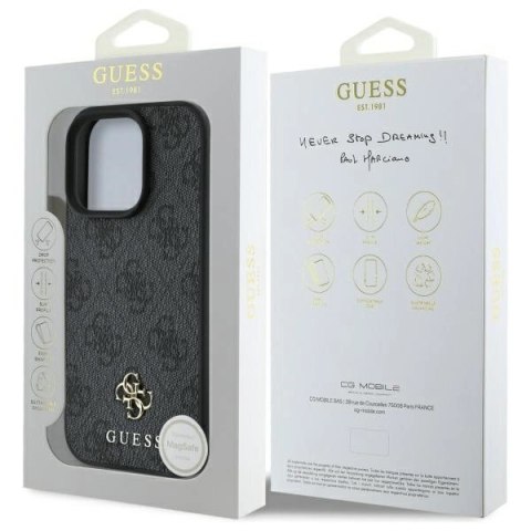 Etui Guess 4G Small Classic MagSafe na iPhone 16 Pro - czarne