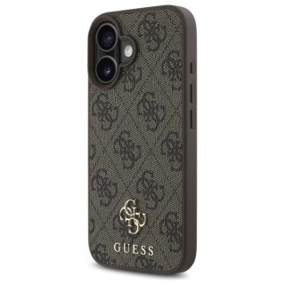 Etui Guess 4G Small Classic MagSafe na iPhone 16 - brązowe