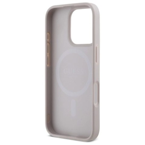 Etui Guess Small Classic MagSafe na iPhone 16 Pro - różowe