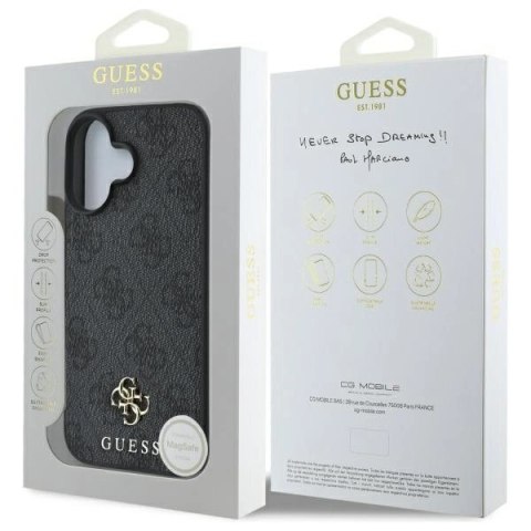 Etui Guess Small Classic MagSafe na iPhone 16 - czarne