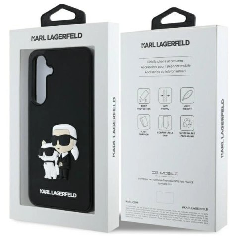 Etui Karl Lagerfeld 3D Rubber Karl&Choupette na Samsung Galaxy S24 FE - czarne Etui Karl Lagerfeld 3D Rubber Karl&Choupette na Samsung Galaxy S24 FE - czarne