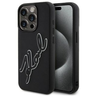 Etui Karl Lagerfeld 3D Rubber Signature na iPhone 15 Pro Max - czarne