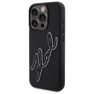 Etui Karl Lagerfeld 3D Rubber Signature na iPhone 15 Pro - czarne