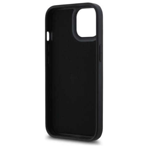 Etui Karl Lagerfeld 3D Rubber Signature na iPhone 15 - czarne Etui Karl Lagerfeld 3D Rubber Signature na iPhone 15 - czarne