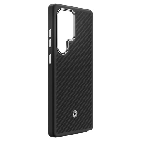 Etui silikonowe Spigen Enzo Aramid GP-FPS938PGABW z wbudowanym ringiem MagFit do Samsung Galaxy S25 Ultra - czarne