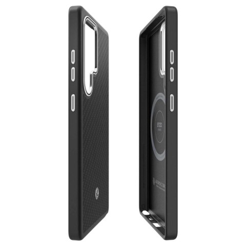 Etui silikonowe Spigen Enzo Aramid GP-FPS938PGABW z wbudowanym ringiem MagFit do Samsung Galaxy S25 Ultra - czarne