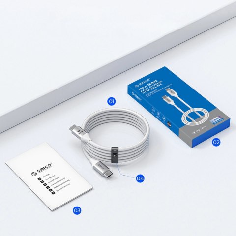 Kabel Orico CDX 100W 5A Power Delivery USB-C - USB-C 1m - biały Kabel Orico CDX 100W 5A Power Delivery USB-C - USB-C 1m - biały