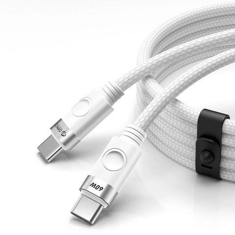 Kabel Orico CDX 60W 3A Power Delivery USB-C - USB-C 1m - biały Kabel Orico CDX 60W 3A Power Delivery USB-C - USB-C 1m - biały