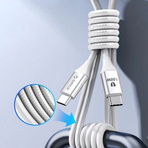 Kabel Orico CDX 60W 3A Power Delivery USB-C - USB-C 1m - biały Kabel Orico CDX 60W 3A Power Delivery USB-C - USB-C 1m - biały