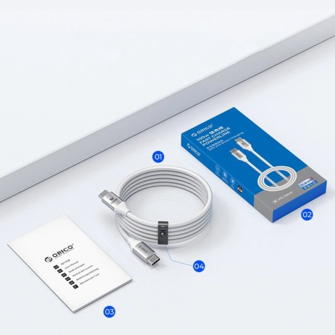 Kabel Orico CDX 60W 3A Power Delivery USB-C - USB-C 1m - biały Kabel Orico CDX 60W 3A Power Delivery USB-C - USB-C 1m - biały