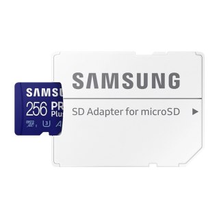 MicroSDXC Memory Card Samsung PRO Plus with Adapter, 256Gb, Class 10 / UHS-1 U3 MB-MD256KA