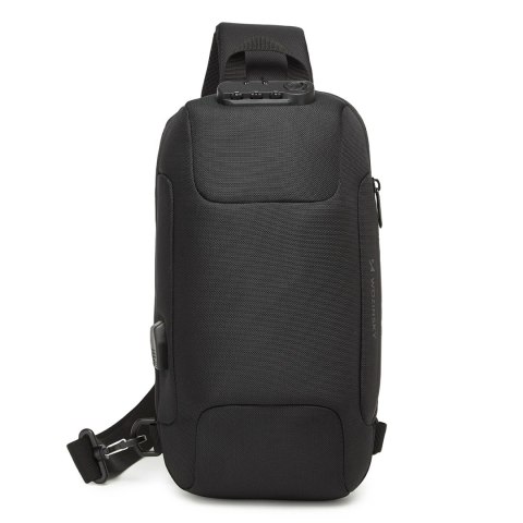Plecak miejski Wozinsky Premium na jedno ramię, antykradzieżowy z organizerem i USB - czarny Plecak miejski Wozinsky Premium na jedno ramię, antykradzieżowy z organizerem i USB - czarny
