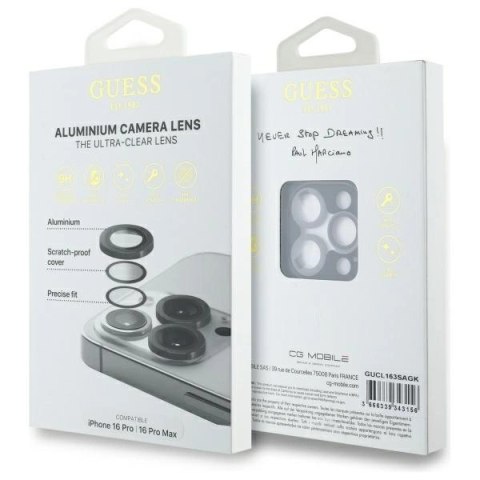 Szkło hartowane na obiektyw aparatu Guess Max Lens Protective Metal na iPhone 16 Pro / 16 Pro Max
