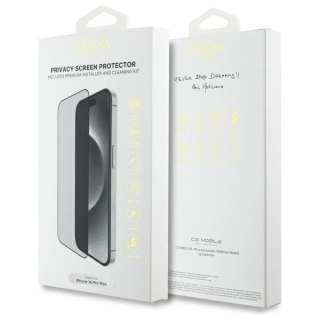 Szkło hartowane prywatyzujące Guess Screen Protector Privacy 2.5D Outline na iPhone 16 Pro Max