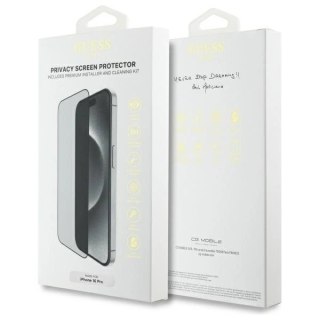 Szkło hartowane prywatyzujące Guess Screen Protector Privacy 2.5D Outline na iPhone 16 Pro