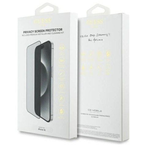 Szkło hartowane prywatyzujące Guess Screen Protector Privacy 2.5D Outline na iPhone 16