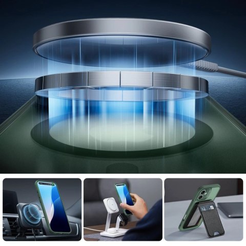Etui ESR Classic Pro Set Halolock MagSafe na iPhone 16 - zielone