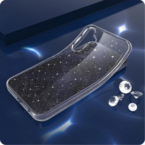 Etui Tech-Protect FlexAir na Samsung Galaxy S25 - przezroczysto-brokatowe