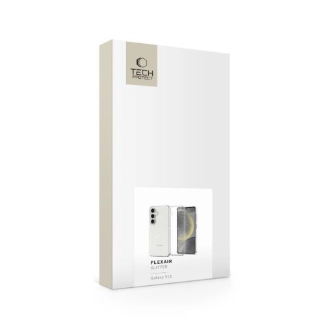 Etui Tech-Protect FlexAir na Samsung Galaxy S25 - przezroczysto-brokatowe