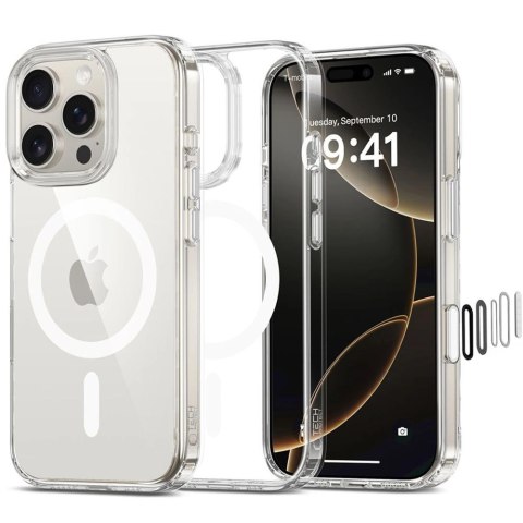 Etui Tech-Protect Flexair Hybrid CC Magsafe na iPhone 16 Pro - przezroczyste