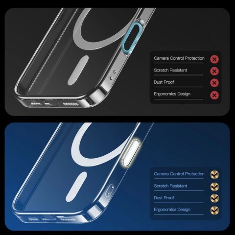 Etui Tech-Protect Flexair Hybrid CC Magsafe na iPhone 16 Pro - przezroczyste