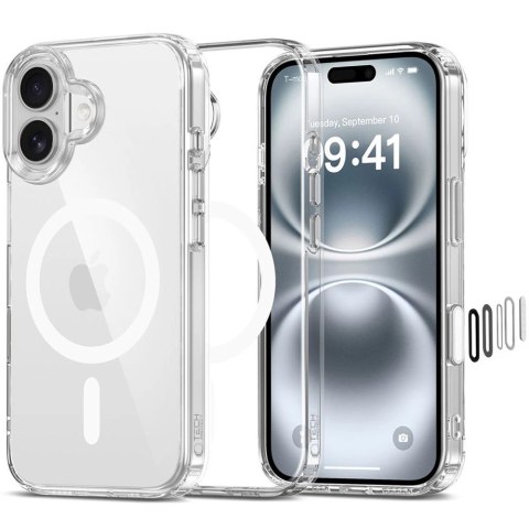 Etui Tech-Protect Flexair Hybrid CC Magsafe na iPhone 16 - przezroczyste