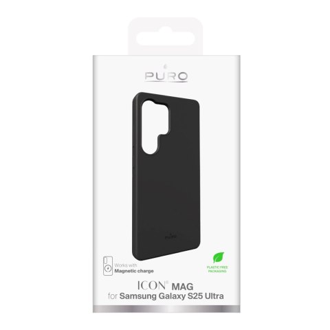 Etui silikonowe Puro Icon Mag z MagSafe do Samsung Galaxy S25 Ultra - czarne