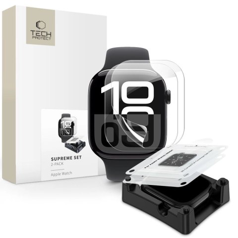 Folia hydrożelowa Tech-Protect Supreme Set 2-pack na Apple Watch 10 42 mm - przezroczysta Folia hydrożelowa Tech-Protect Supreme Set 2-pack na Apple Watch 10 42 mm - przezroczysta