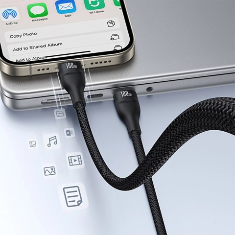 Kabel 3w1 Baseus Flash Series 3 100W USB-C - USB-C+USB-C+Lightning 1,5m + 3 x 0,25 m - czarny Kabel 3w1 Baseus Flash Series 3 100W USB-C - USB-C+USB-C+Lightning 1,5m + 3 x 0,25 m - czarny