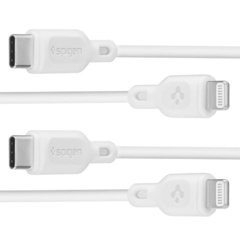 Kabel Spigen DuraSync MFi USB-C / Lightning 2-Pack 100 cm - biały Kabel Spigen DuraSync MFi USB-C / Lightning 2-Pack 100 cm - biały