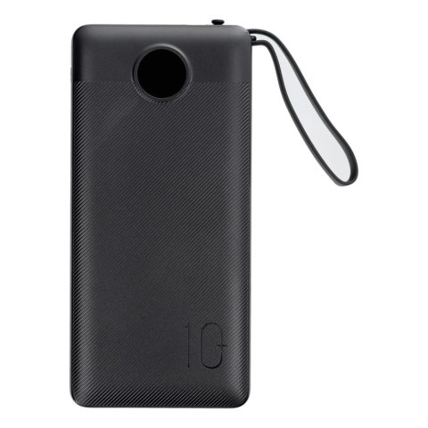 Powerbank Veger C10 (W1116) 10000mAh z wbudowanymi kablami Micro USB / USB-C / Lightning - czarny Powerbank Veger C10 (W1116) 10000mAh z wbudowanymi kablami Micro USB / USB-C / Lightning - czarny