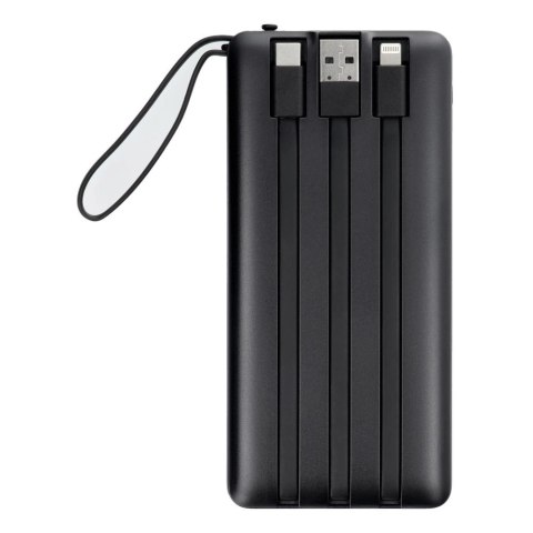 Powerbank Veger C10 (W1116) 10000mAh z wbudowanymi kablami Micro USB / USB-C / Lightning - czarny Powerbank Veger C10 (W1116) 10000mAh z wbudowanymi kablami Micro USB / USB-C / Lightning - czarny