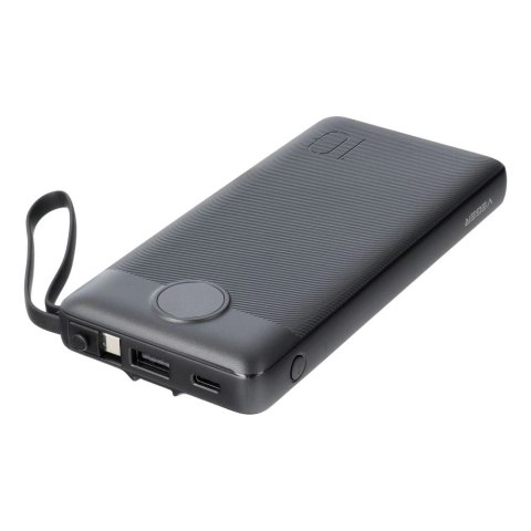 Powerbank Veger C10 (W1116) 10000mAh z wbudowanymi kablami Micro USB / USB-C / Lightning - czarny Powerbank Veger C10 (W1116) 10000mAh z wbudowanymi kablami Micro USB / USB-C / Lightning - czarny