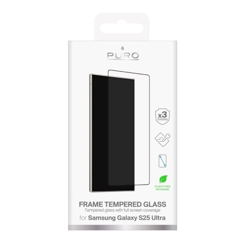 Szkło hartowane Puro Frame Tempered Glass z czarną ramką do Samsung Galaxy S25 Ultra Szkło hartowane Puro Frame Tempered Glass z czarną ramką do Samsung Galaxy S25 Ultra