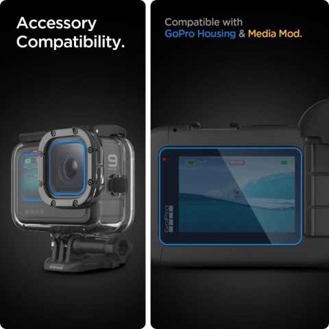 Szkło hartowane Spigen Glass.tR Slim + Film 2-Set na GoPro Hero 9 / 10 / 11 / 12 - przezroczyste Szkło hartowane Spigen Glass.tR Slim + Film 2-Set na GoPro Hero 9 / 10 / 11 / 12 - przezroczyste