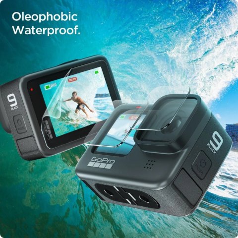 Szkło hartowane Spigen Glass.tR Slim + Film 2-Set na GoPro Hero 9 / 10 / 11 / 12 - przezroczyste Szkło hartowane Spigen Glass.tR Slim + Film 2-Set na GoPro Hero 9 / 10 / 11 / 12 - przezroczyste