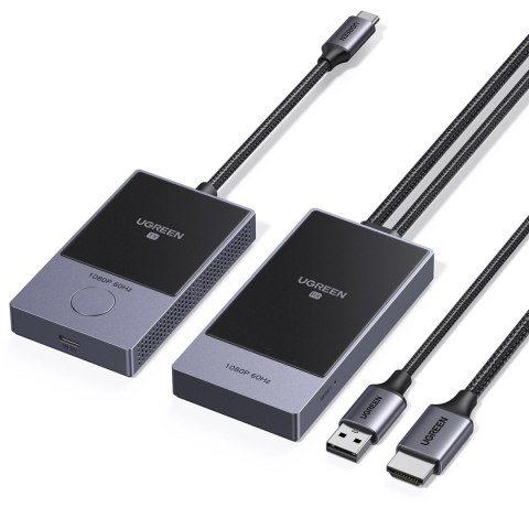 Transmiter HDMI Ugreen CM737 bezprzewodowy nadajnik i odbiornik - czarno-srebrny Transmiter HDMI Ugreen CM737 bezprzewodowy nadajnik i odbiornik - czarno-srebrny