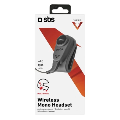 Zestaw słuchawkowy SBS TEEARSETMONOMOTOBTK mono bezprzewodowy, do kasku motocyklowego - czarny Zestaw słuchawkowy SBS TEEARSETMONOMOTOBTK mono bezprzewodowy, do kasku motocyklowego - czarny