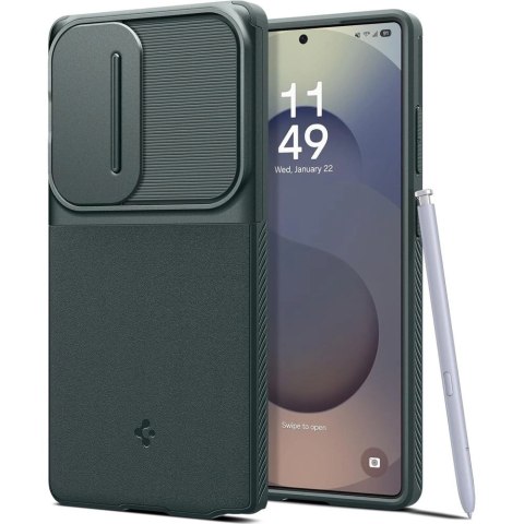 Etui Spigen Optik Armor na Samsung Galaxy S25 Ultra - zielone Etui Spigen Optik Armor na Samsung Galaxy S25 Ultra - zielone